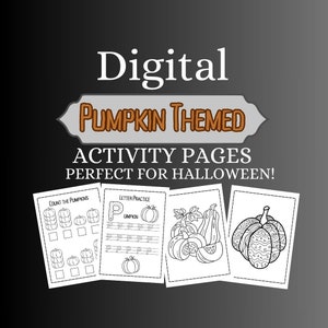 Halloween pumpkin themed colouring and activity pages for children and toddlers