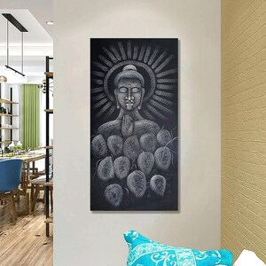 Handmade Buddha Painting on Canvas | Spiritual Wall Art | Meditative Abstract Artwork | Peaceful Zen Home Décor