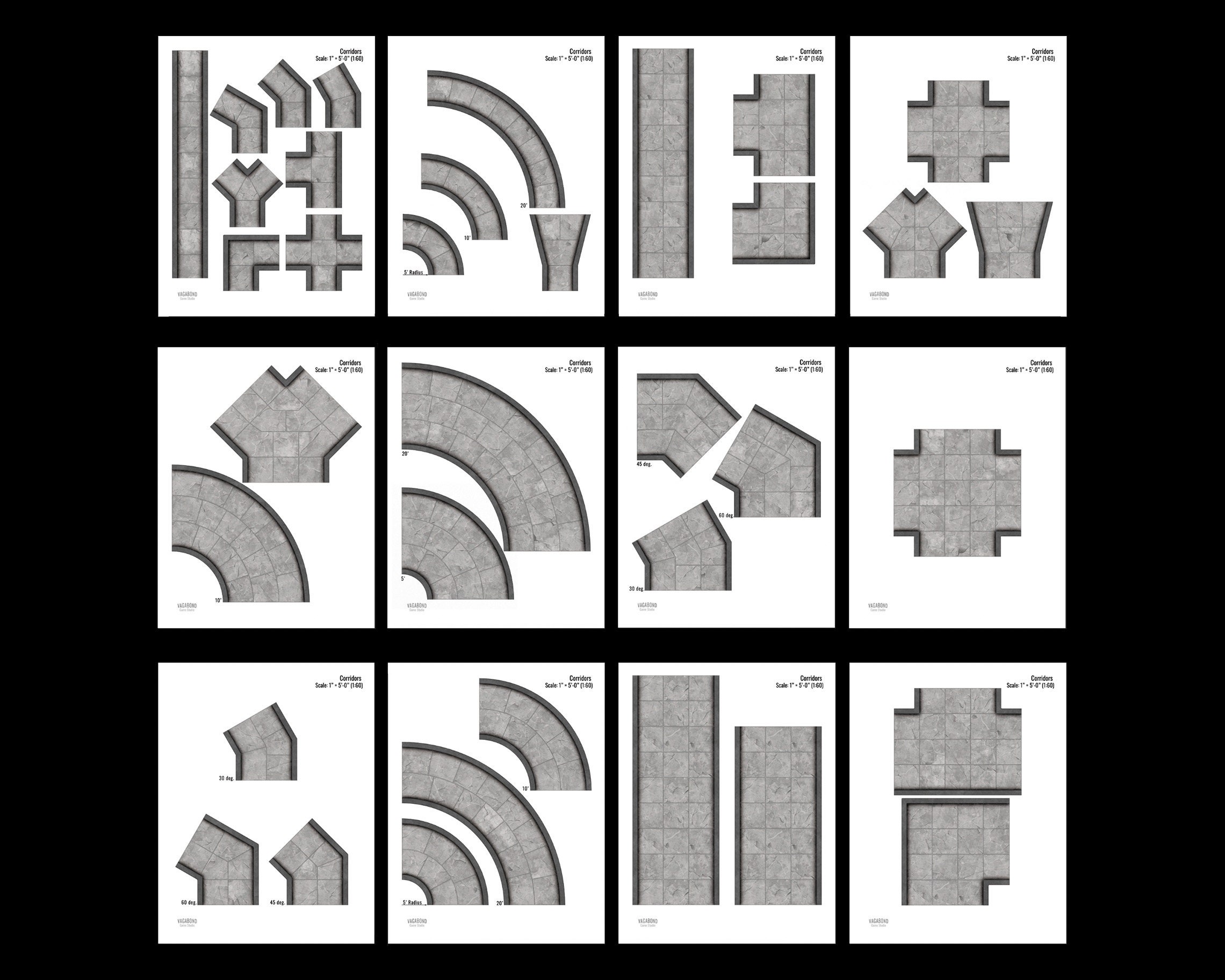 Printable Dungeon Tiles for Dungeons and Dragons - DnD / Tabletop Gaming