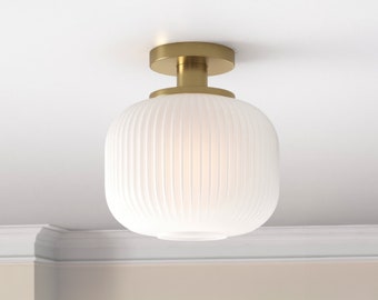 Flush mount ceiling light,Ceiling lights,Hallway pendant light,Round ceiling light,Glass ceiling light,Entryway Light,Glass Pendant Lighting