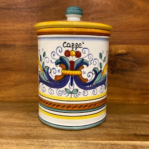 Ricco Deruta Majolica Cerâmica Italiana Caffe' Jarra de Café - Feito à mão em Deruta Itália