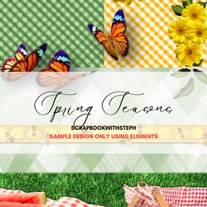 Spring Symphony: 100 Multidimensional Elements Blooming Season for Junk journal kit, Scrapbooking kit,Digital download,8.5x11,Pdf format