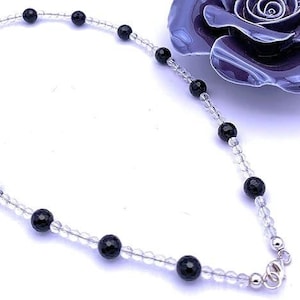 Premium Halskette für Damen - Designer Perlenkette Edelstein-Kette aus echten Edelsteinen - elegante Edelsteinkette