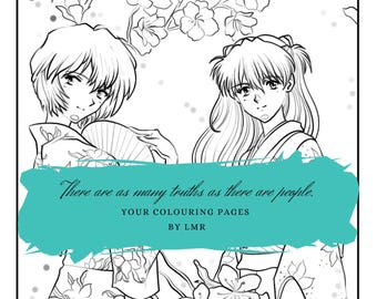 Neon Genesis Evangelion Coloring Pages, 50 Coloring Pages, Coloring Pages PDF, Kids Creative Activity Book, Coloring Book Compilation