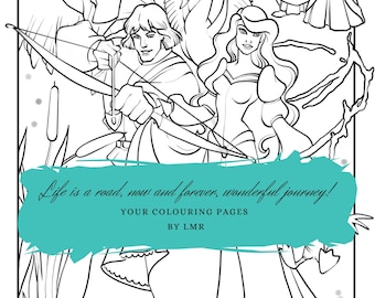 Princess Coloring Pages, 30 Coloring Pages, Coloring Pages PDF, Kids Creative Activity Book, Coloring Book Compilation