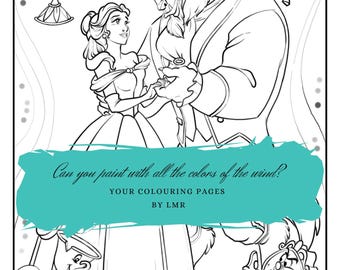 Princess Coloring Pages, 25 Coloring Pages, Coloring Pages PDF, Kids Creative Activity Book |