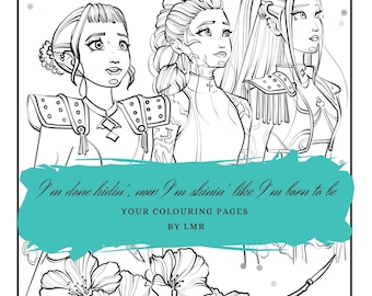 Demon Hunters Coloring Pages, KPOP, Coloring Pages PDF, Kids Creative Activity Book, Coloring Book Compilation