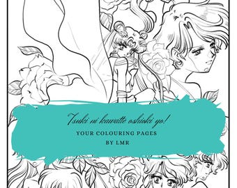 Sailor Moon Coloring Pages, 30 Coloring Pages, Coloring Pages PDF, Kids Creative Activity Book, Coloring Book Compilation