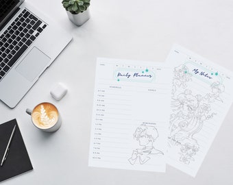 Sailor Moon Planner Printable | Daily Planner PDF | Weekly Planner PDF | Monthly Planner PDF | Minimalistic, Daily Reflection Planner