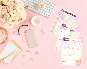 Sailor Moon Planner Printable | Daily Planner PDF | Weekly Planner PDF | Monthly Planner PDF | Minimalistic, Daily Reflection Planner