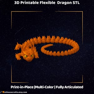 Squeak Dragon STL – Cute Flexi Articulated Baby Dragon, Print-in-Place, No Supports Needed, 3D Printable Fantasy Toy Model
