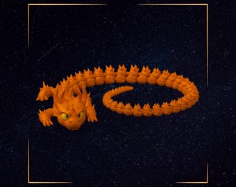 Modèle 3D articulé Squeak Dragon : jouet Flexi Fidget imprimable en 3D (motif PDF inclus