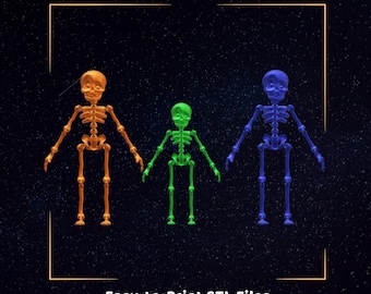 Cute Articulated Skeleton STL File – 3D Printable Articulated Skeleton Toy | Fun Halloween Decor | Articulated Figurine for Kids & Makers