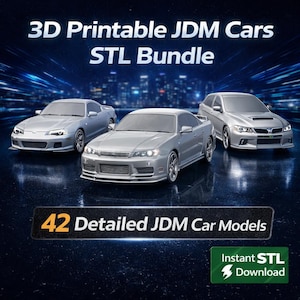 42 JDM Car Models STL Bundle – 3D Printable Japanese Cars (Drift, Street & Classic)