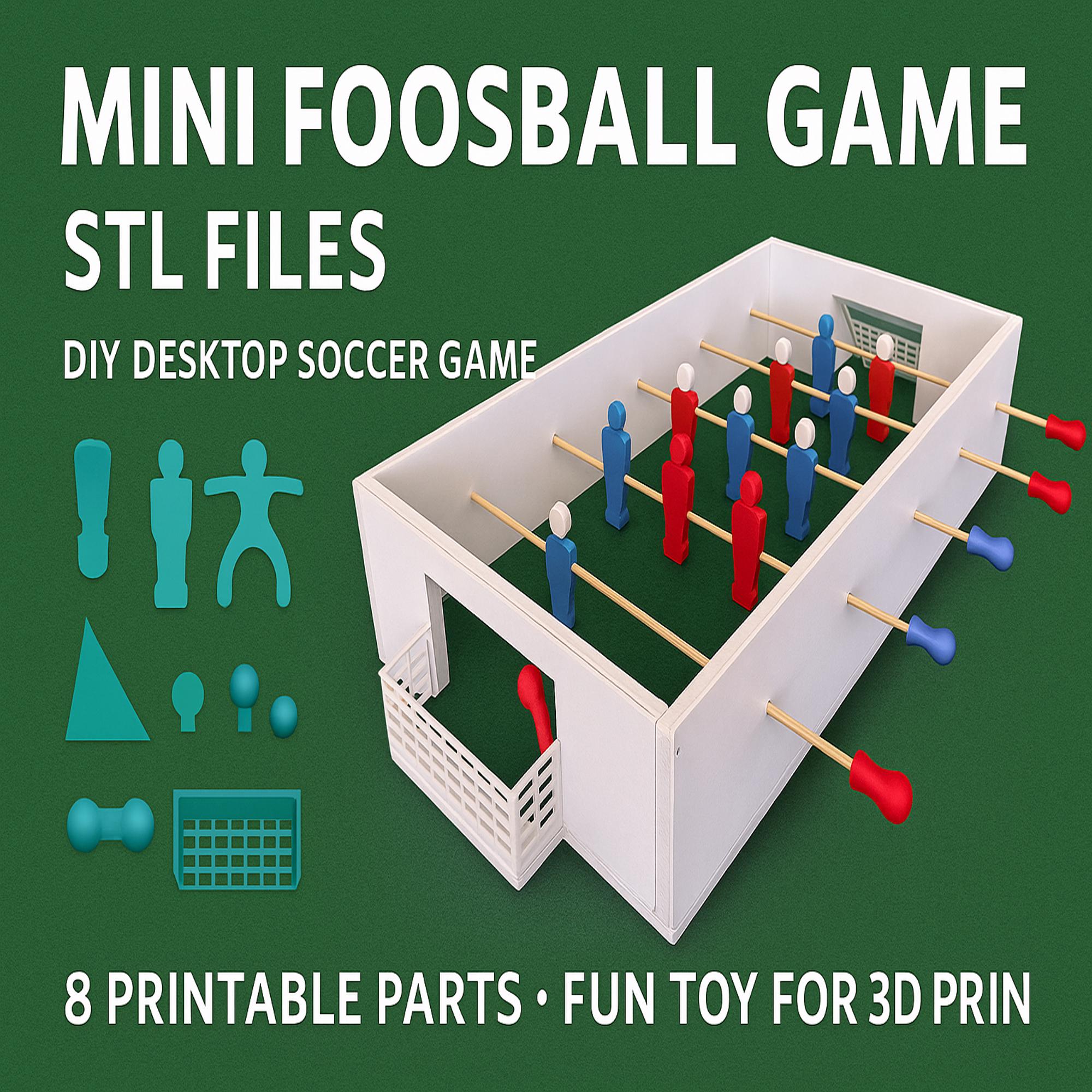 Mini Football STL File Set: 3D Printable Tabletop Soccer Game (digital ...