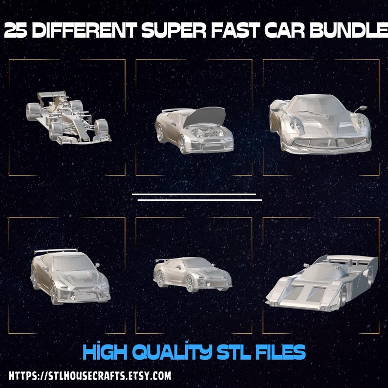 3D Printable Car Model STL File Bundle Sports & Classic Cars Etsy