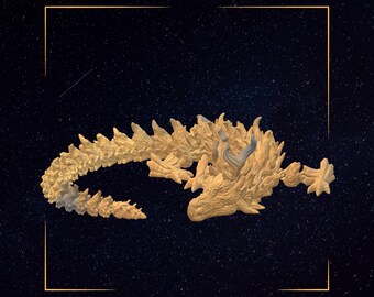Dragón de madera STL: Modelo articulado flexible para impresión 3D (archivo digital)