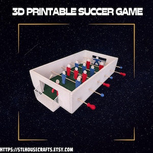 Mini Football STL File Set - 3D Printable Soccer Game Parts - Desktop Toy - DIY Table Football - Digital Download for Makers