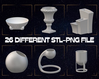 Moderne Vase & Topf 3D Modell STL Bundle: Druckfertige Dateien