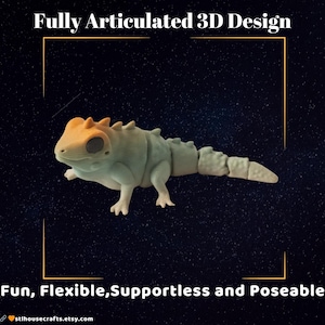 Articulated Iguana STL: Flexible 3D Print Lizard, Poseable Model (Digital Download)