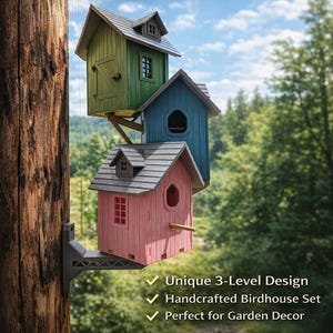 3D Printed Modular Birdhouse STL Files: Snap-Fit Garden Decor (PDF Downloadable Guide Included