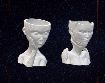 Figurative 3D Vase STL Bundle: Human Sculpt Models (PDF Download Link Included