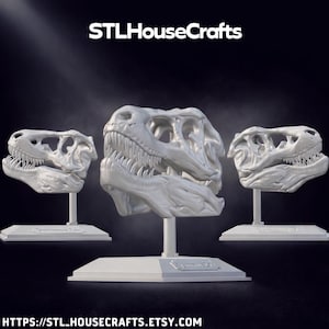 T-Rex Skull STL File – 3D Printable Dinosaur Fossil Head Model