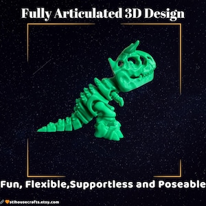 Flexi Dragon STL | Articulated Dragon 3D Print Model | Flexible Fantasy Toy | Supportless Desk Pet | Cute Poseable Dragon STL