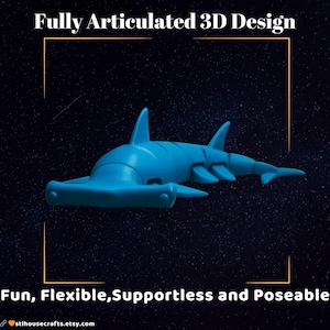 Articulated Hammerhead Shark STL: Flexible 3D Print Ocean Toy (PDF Pattern