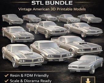 American Classic Car STL Bundle – Vintage Muscle Car 3D Print Models – High Detail Resin & FDM Files – Instant Download