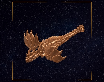 Articulated Floppy Dragon STL File: Flexible 3D Print Fidget Toy (Digital Download)