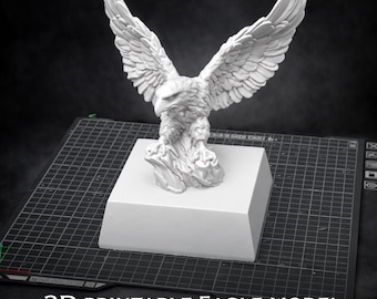 Adler Statue STL - 3D Druckbare Büste Skulptur – Detailliertes Harzmodell – Wildtier Wohnkultur Datei