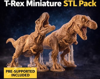 Dinosaurio T-Rex STL: modelo imprimible en 3D con soporte