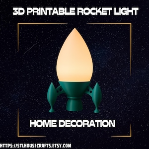 3D Printable Rocket Lamp: Modular LED Sci-Fi Decor (PDF Instructions Included)