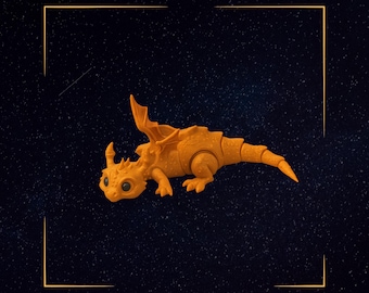 Articulated Baby Dragon STL: 3D Printable Kawaii Fantasy Model (Digital Downloadable File)