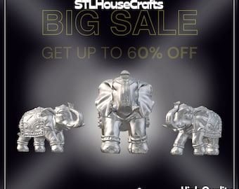 Elephant STL File: 3D Printer Decoration (Digital Download)