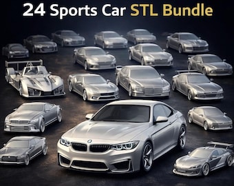 3D Printable Sports Car Models – 24 STL File Bundle (Digital Download)