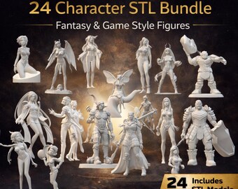 Anime Style Female Figurine STL Bundle – 24 High Detail 3D Print Models