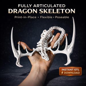 Articulated Dragon Skeleton STL – Poseable Fantasy Model (Digital Download)
