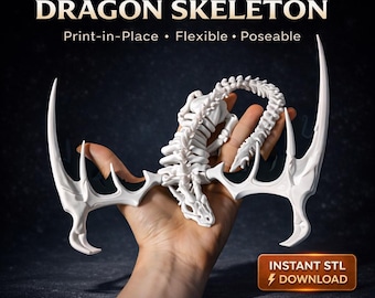 Squelette de dragon articulé STL – Modèle fantastique articulé (téléchargement numérique)
