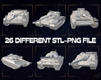 25 Different Tank,STL File, Military Vehicle,3D Printer,STL Files,3d Print Stl,Estlcam,3D Tank Model,3D Tank STL Model,Ready To Print