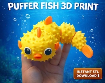 Articulated Puffer Fish STL – Flexi Ocean Toy (Digital Download)