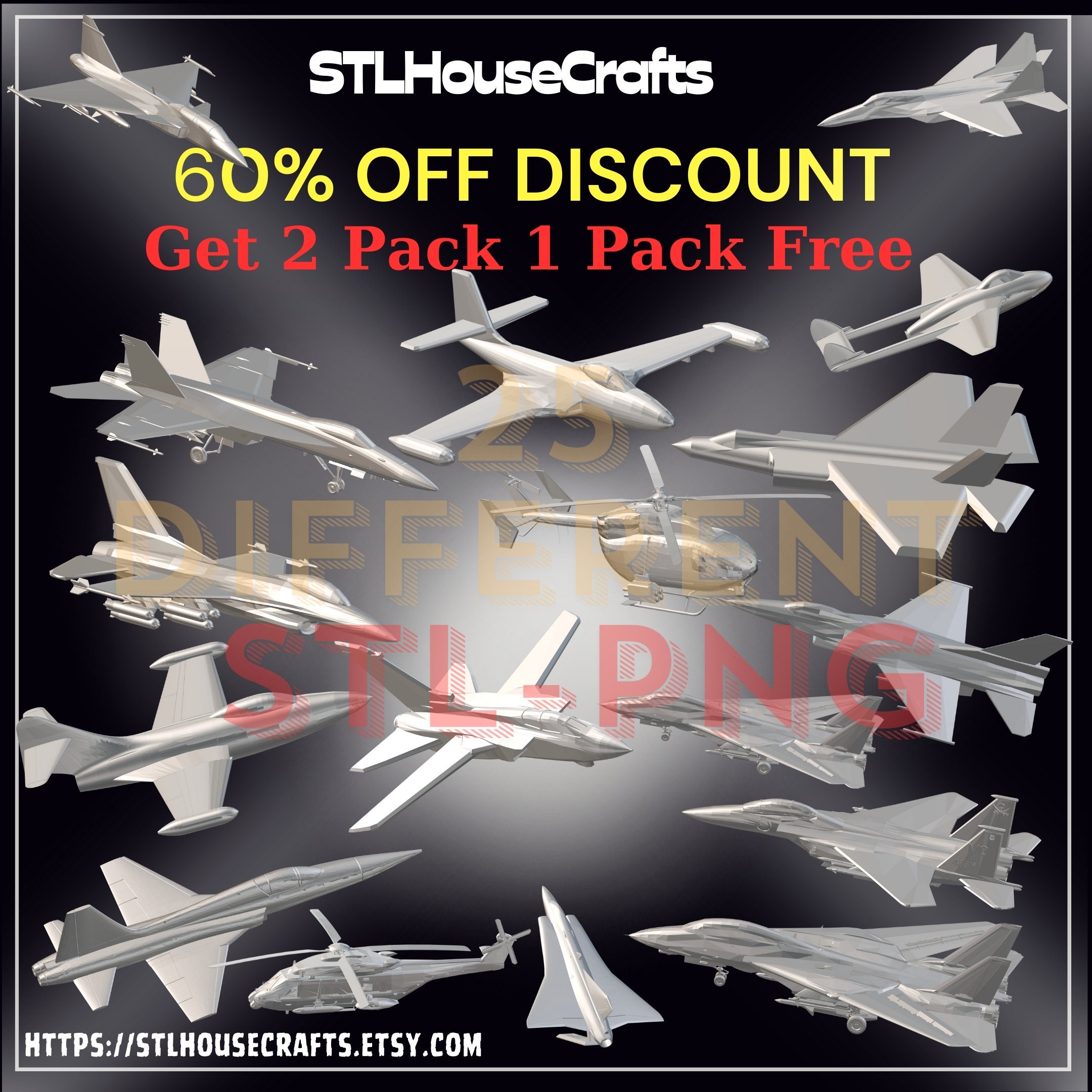 Army Plane STL Files: 3D Print Aircraft Collection (digital Download ...