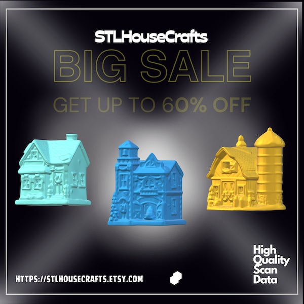 3D Buildings Printable STL Home Decoration with 3D Print Files Gift For Mom 3D Art Digital Download Package For 3d Printers Decor Stl