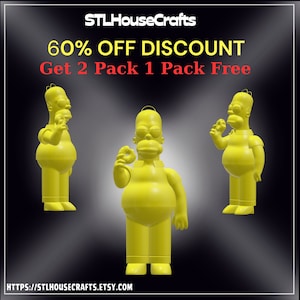 3D 印刷用の高品質ホーマー シンプソン STL ファイル - 3D プリンターでの映画キャラクター、ゲーム、フィギュア、ジオラマ 3D モデルに最適