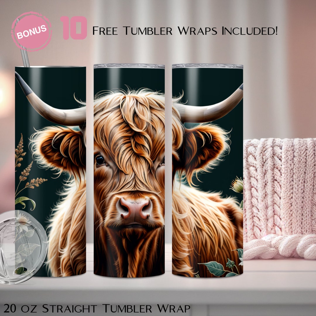 Highland Cow Tumbler Png Sublimation Design 20 Oz Skinny - Etsy