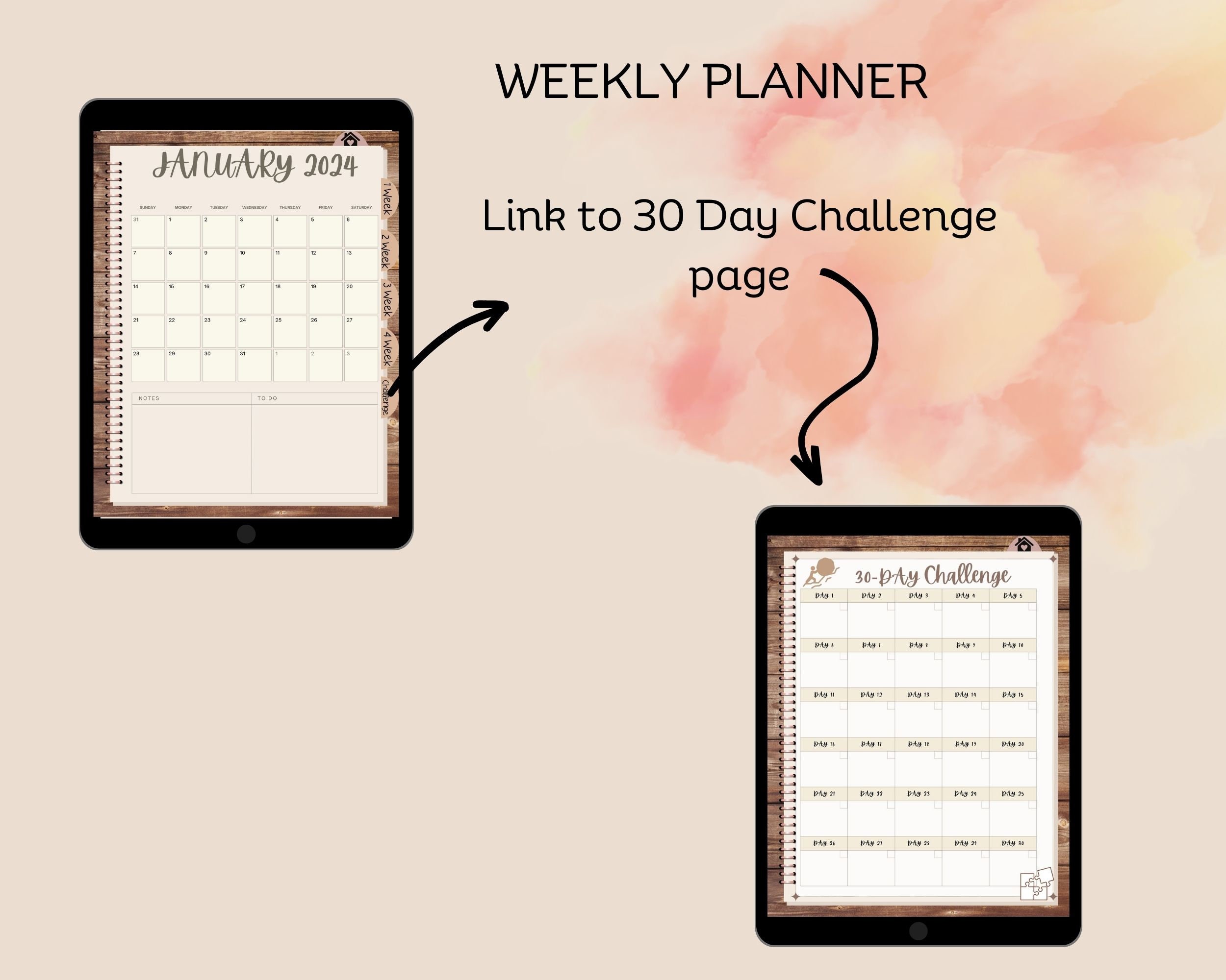 2024 Digital Planner, 2024 Planner, Dated Planner for 2024, Hyperlinked