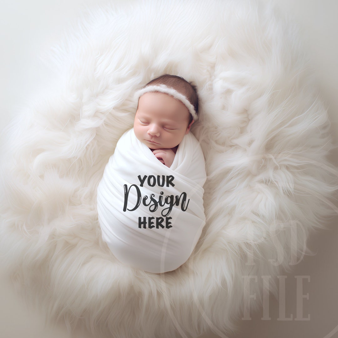 PSD Baby Swaddle Blanket Mockup, PSD Smart Object, Swaddle Mockup