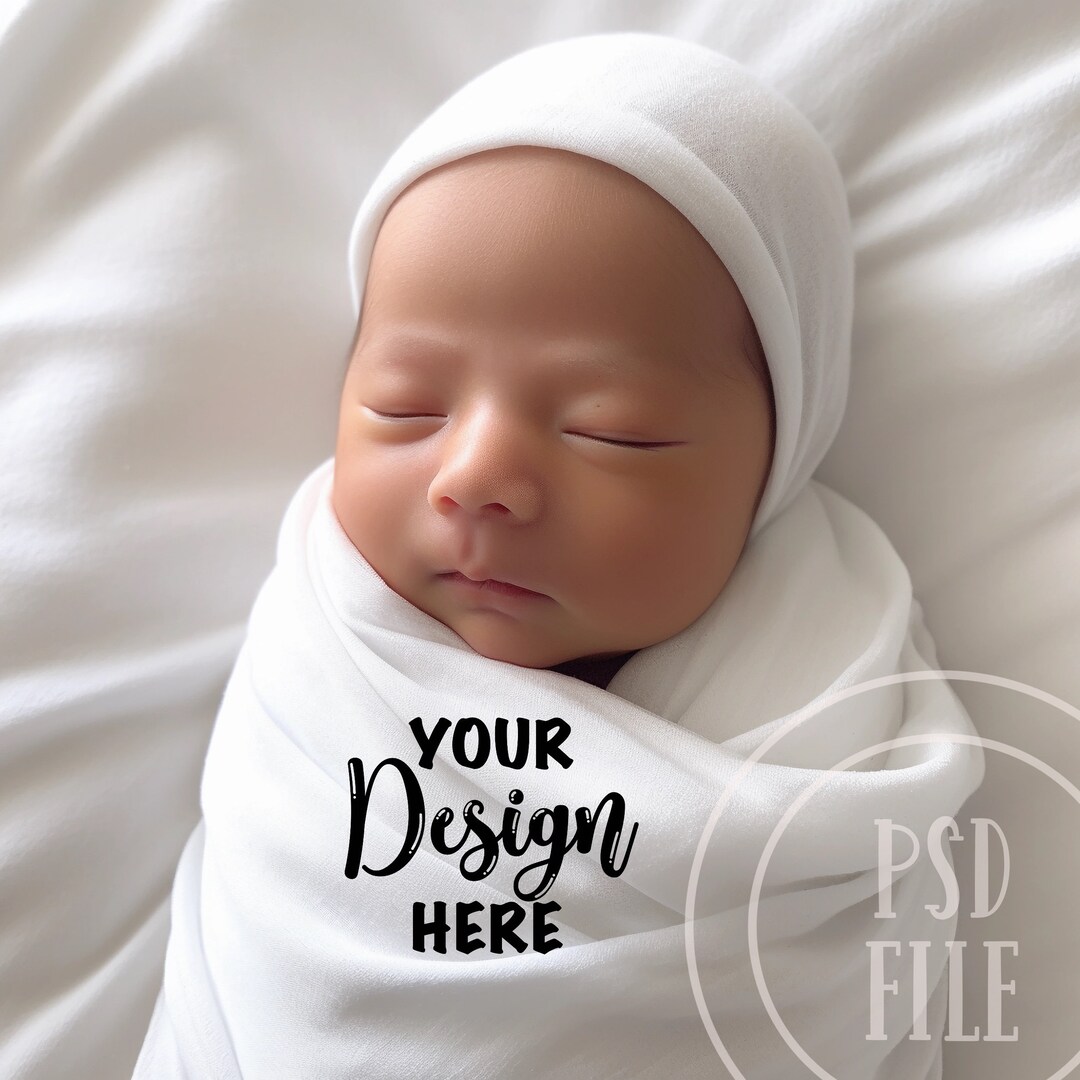 PSD Baby Swaddle Blanket Mockup, PSD Smart Object, Swaddle Mockup