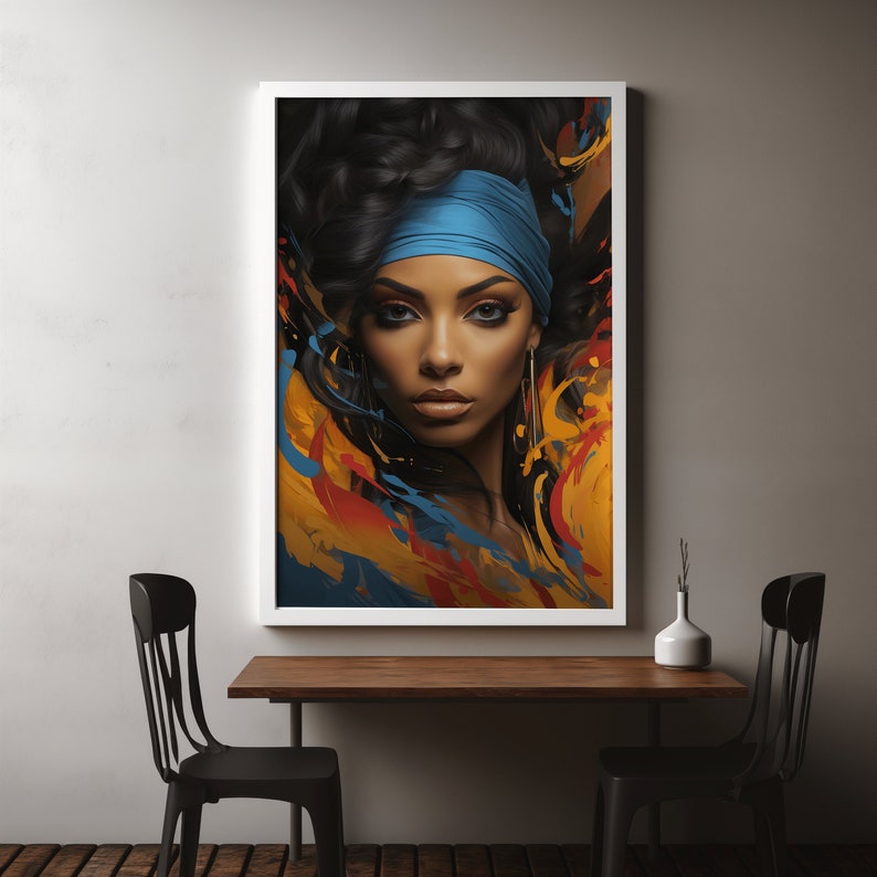 Colorful Woman Portrait Woman Face Wall Art Print Girl Poster Home ...